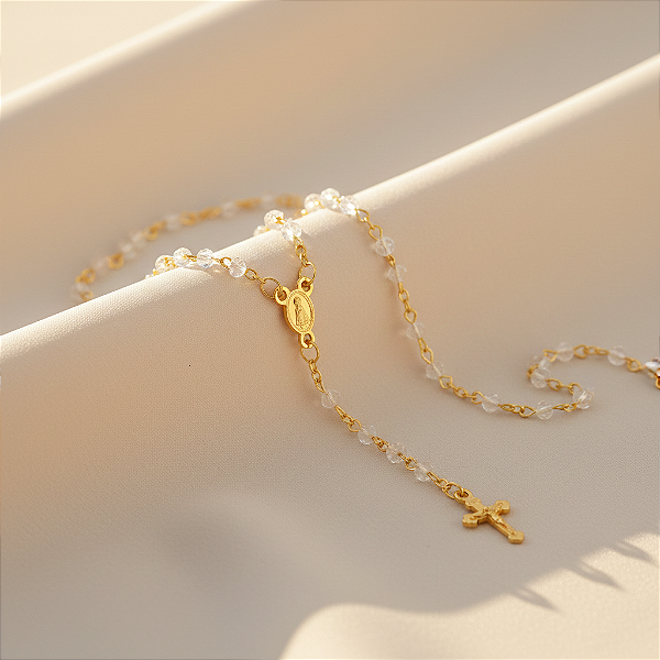 Terço Mini Nossa Sra. Aparecida Cristal