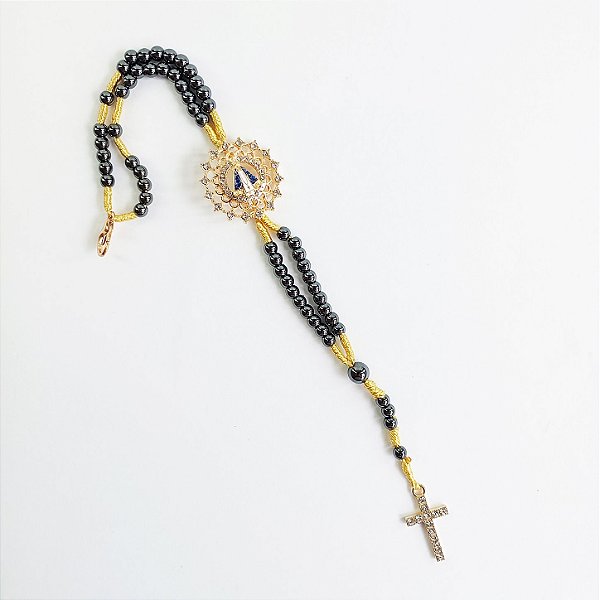 Pulseira Terço Hematita De Nossa Senhora Aparecida