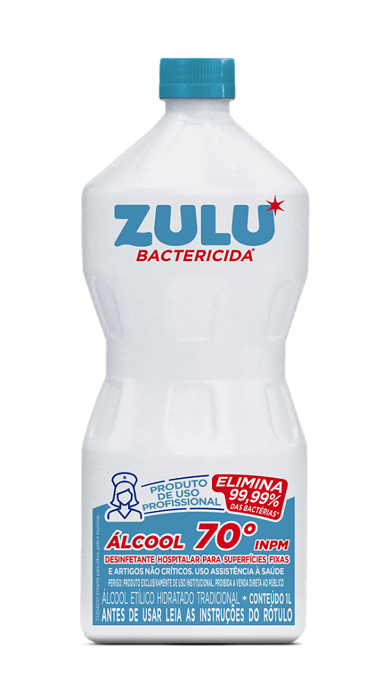 Álcool Zulu 70°INPM Bactericida 1 Litro - Loja Virtual CNA