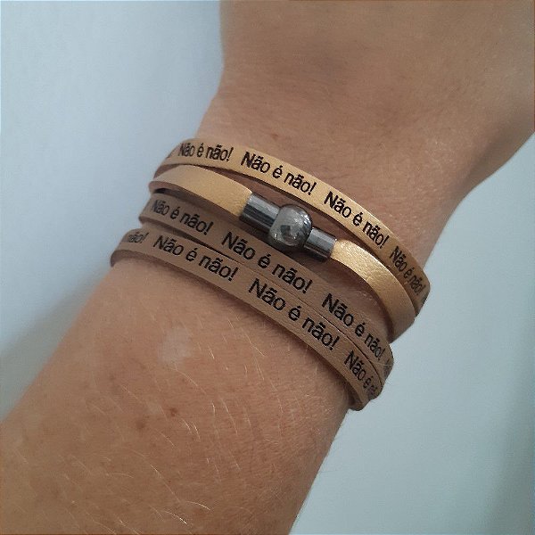 Pulseira Feminina Não é não-2 voltas