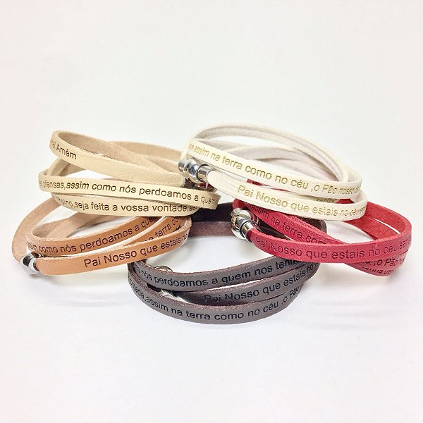 Pulseira Masculina Pai Nosso- 3 Voltas
