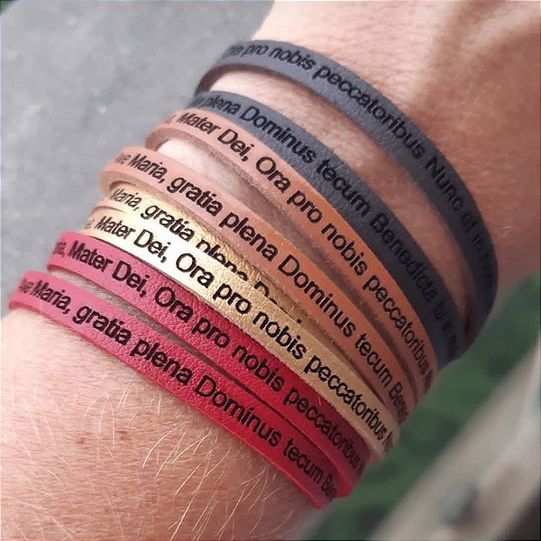 Pulseira Masculina Ave Maria Latim- 2 Voltas