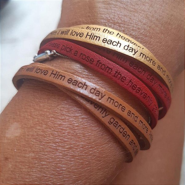 Pulseira Feminina Santa Teresinha Inglês- 2 voltas
