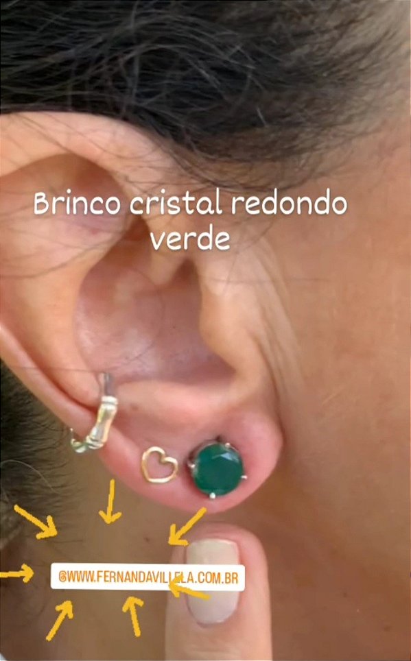 Brincos Cristal verde Esmeralda