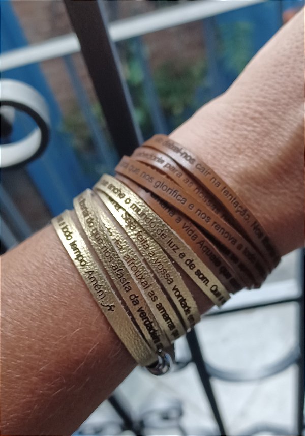 Pulseira Feminina Pai Nosso aramaico - 5 voltas