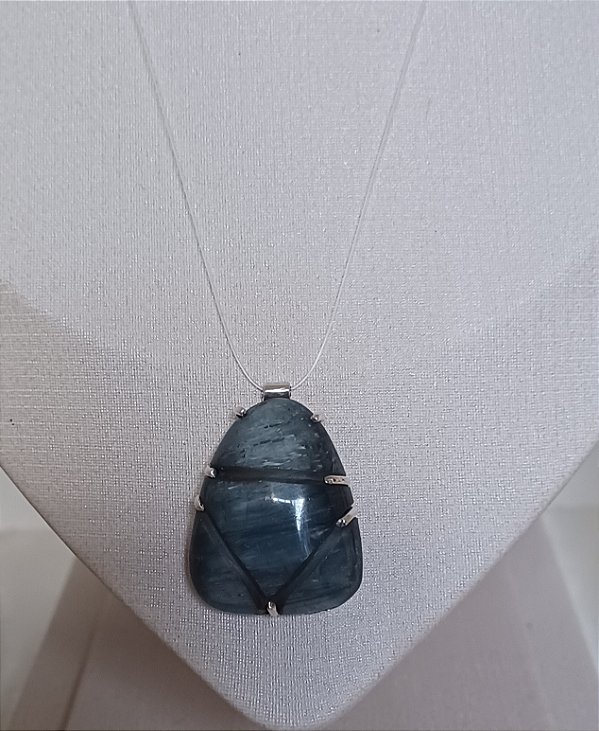 Colar pedra Sapo azul Muiraquitã