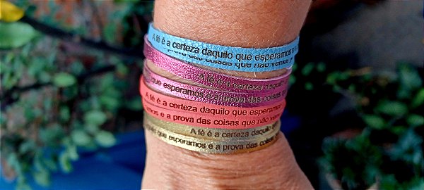 Pulseira Feminina Hebreus 11 - com 2 voltas