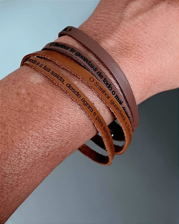 Pulseira Masculina Salmo 121- 2 Voltas
