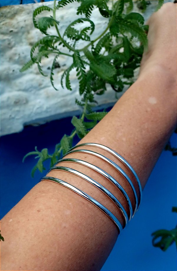 Pulseira 5 Elos prateada