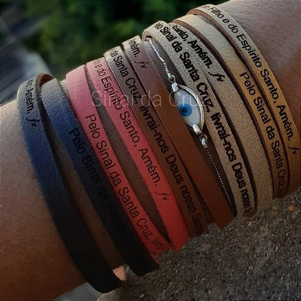 Pulseira Feminina Sinal da Cruz-2 voltas