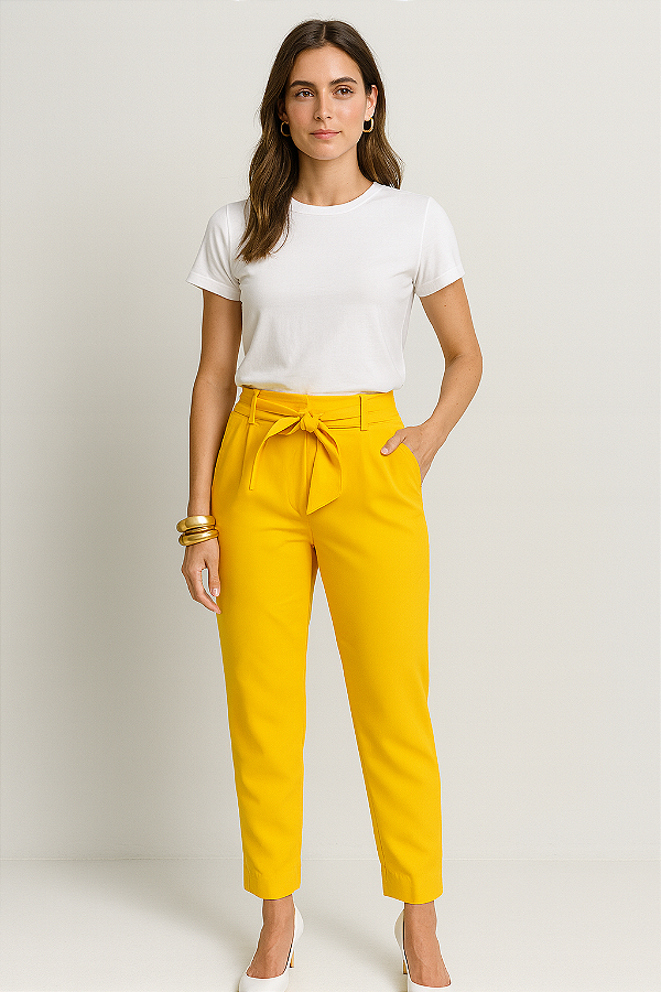 Calça Alfaiataria com Cinto Faixa - BRUMMEL