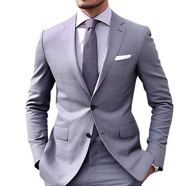 TERNO SLIM LUXO EXECUTIVO MELANGE CINZA
