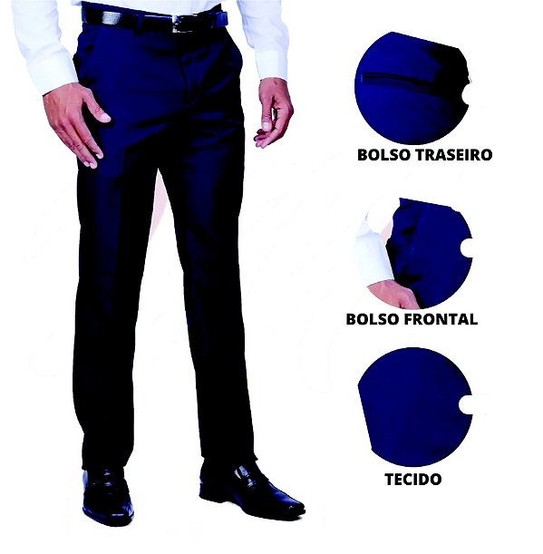 calça azul marinho masculina social