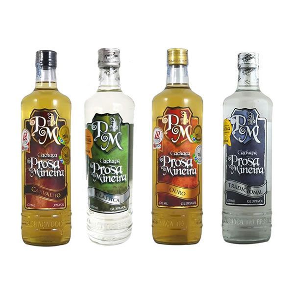Cachaça Prosa Mineira - Carvalho, Ouro, Clássica ou Tradicional (Diversos Tamanhos)