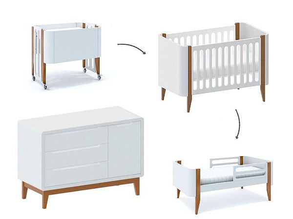 Conjunto  - Berço Bo Palitado + Comoda Com Porta -  Escolha Sua Cor No Whatsapp.