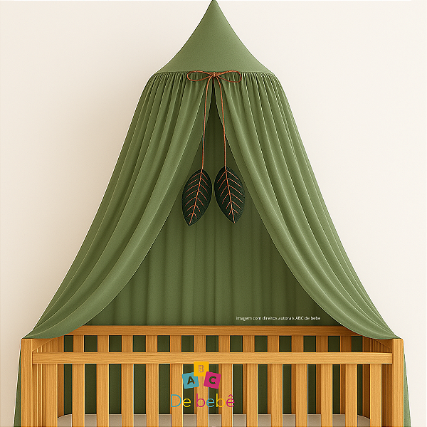 Dossel Tenda Mosquiteiro - Verde com Folhas