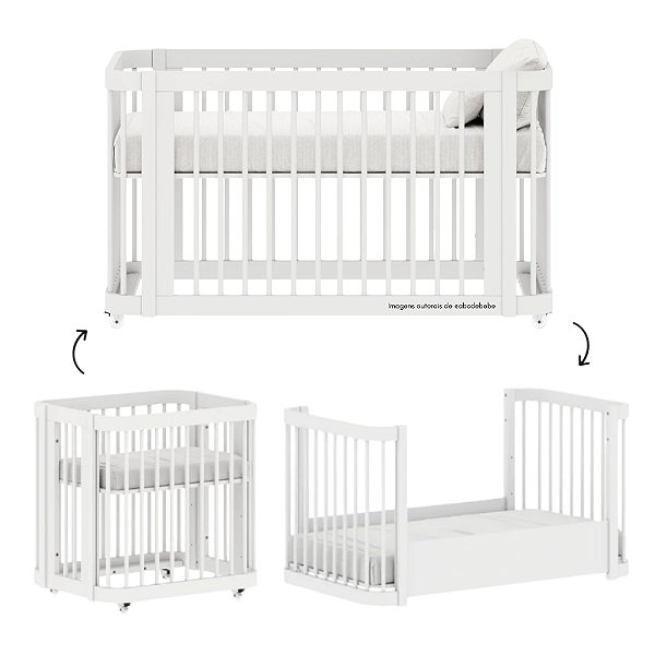 Berço Evolutivo -  3 em 1 - Branco - prontaentrega