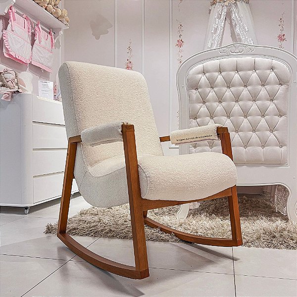 Poltrona De Amamentação Nature - Com Balanço - Tecido Speciale Boucle Bege - prontaentrega