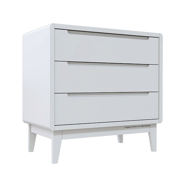 Cômoda Bo - Sem Porta - Branco / Branco