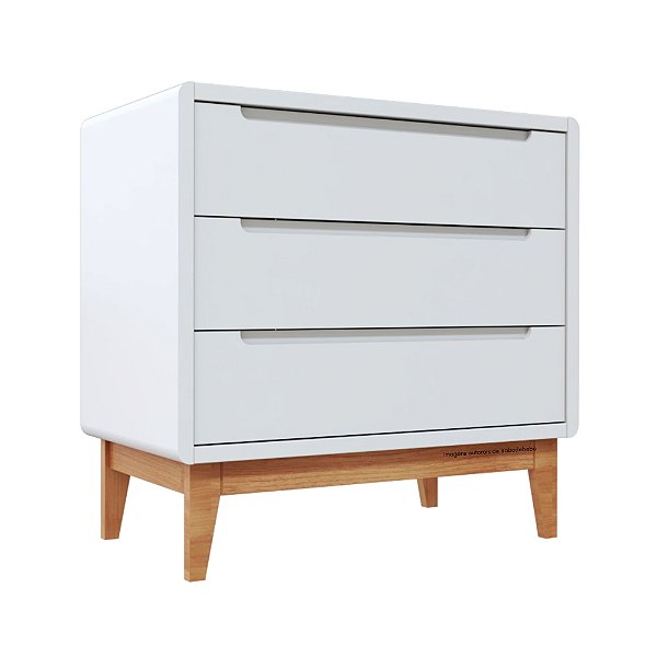Cômoda Bo - Sem Porta - Branco / Jequitibá