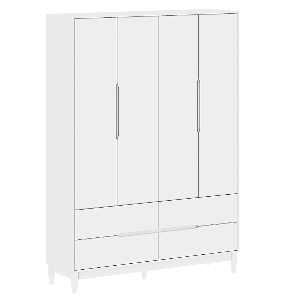 Armário Roupeiro Tomi - 4 Portas - Branco