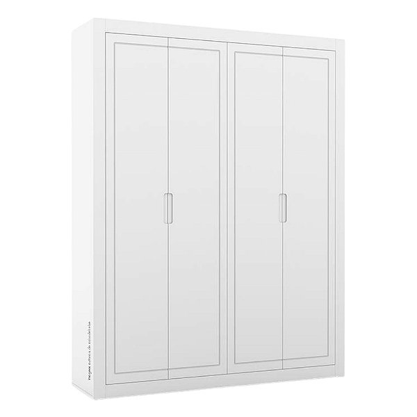 Guarda-Roupa Tutto New - 4 Portas - Branco Soft - 70097 - prontaentrega