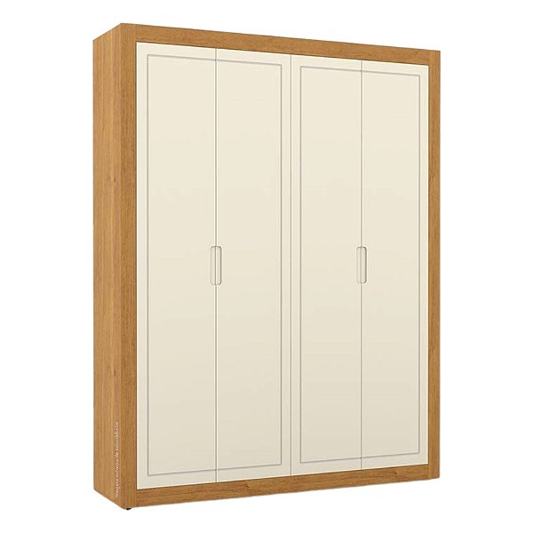 Guarda-Roupa Tutto New - 4 Portas - Freijó / Off White - 70795 - prontaentrega