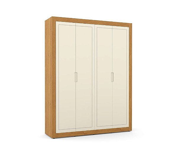Armário Roupeiro Tutto New - 4 Portas - Freijó / Off White - 70795 - prontaentrega