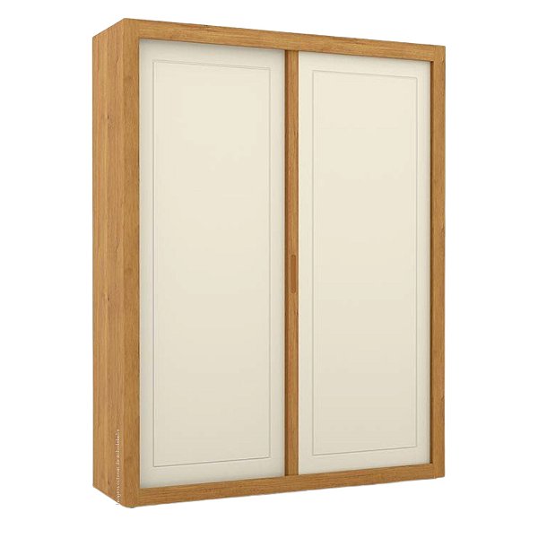 Guarda-Roupa Tutto New - 2 Portas De Correr - Off White / Freijó - 70798