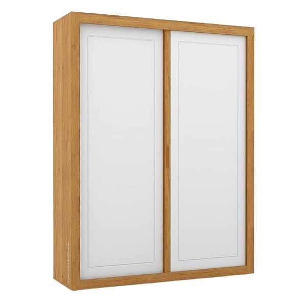 Guarda-Roupa Tutto New - 2 Portas De Correr - Freijó / Branco Soft - 70797