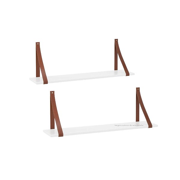 Kit 2 Prateleiras Gold - Branco Soft - 51538 - prontaentrega