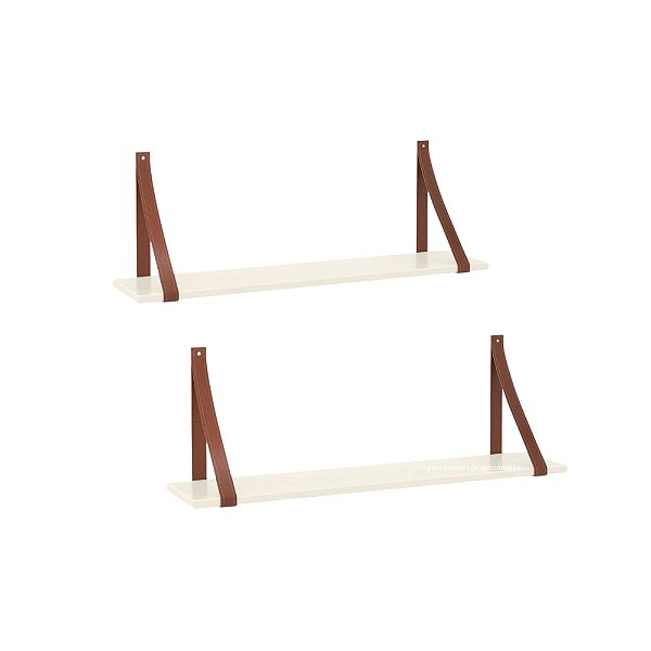 Kit 2 Prateleiras Gold - Off White - 51542