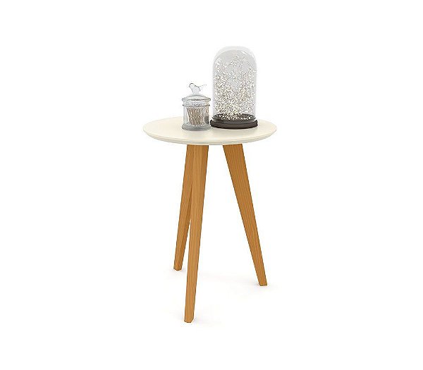 Mesa Lateral Liv - Off White - Pés Freijo - 51468 - prontaentrega