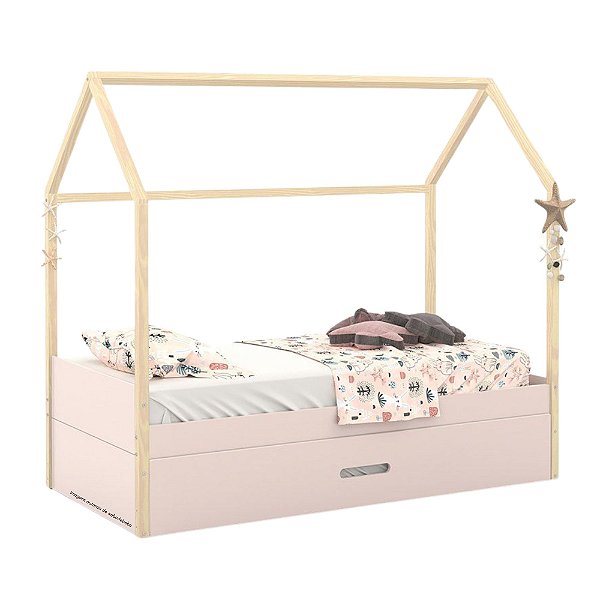 Cama Kids Liv - Com Auxiliar - Rose / Natural  51580