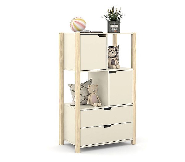 Armário Organizador Kids - Off White / Natural 5155