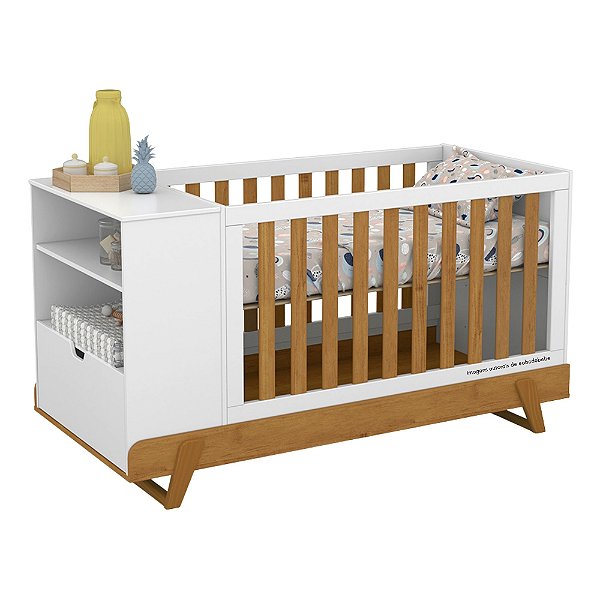 Berço Multifuncional Bkids - Branco / Freijó / Eco Wood 61515