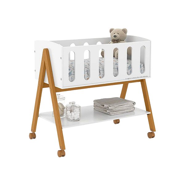Mini Berço Sissi - Branco Soft / Eco Wood - 61360 - prontaentrega