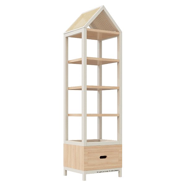 Estante Tupi 50 - Com Telhado - Carvalho / Areia