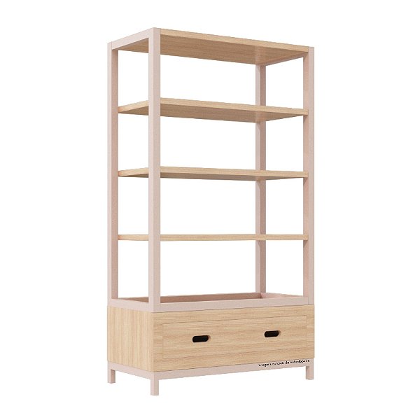 Estante Tupi 90 - Carvalho / Rosa old