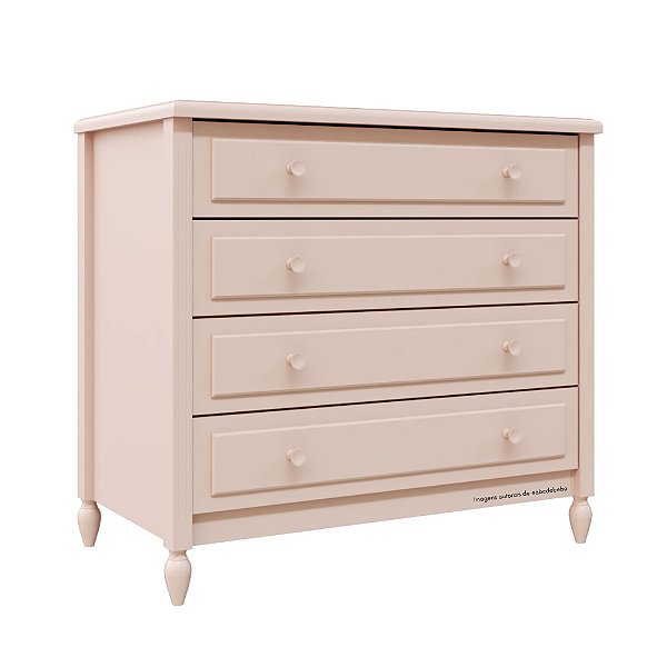 Cômoda La Vie - 4 Gavetas - Rosa Old