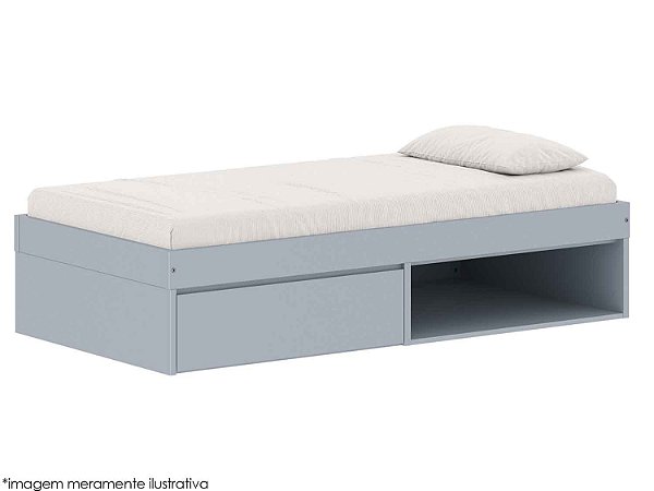 Cama Arcos Play - 1 Gaveta e 1 Espaço Para Futon - Azul Sereno