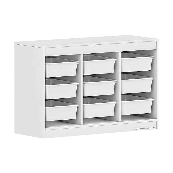 Nicho Organizador de Brinquedos - Aberto Com Bandejas - Branco