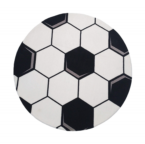 Tapete - Bola De Futebol Cinza - Redondo