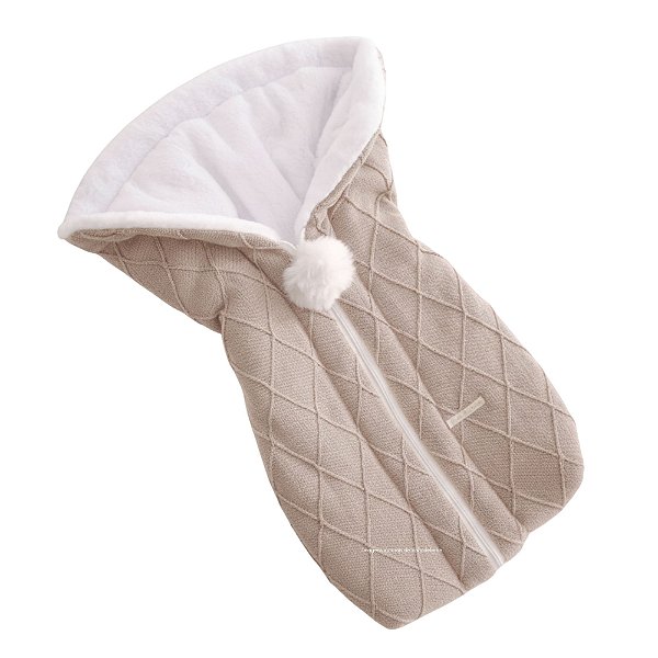 Saco De Dormir - Tricot - Com Pelúcia - Bege Nuvem