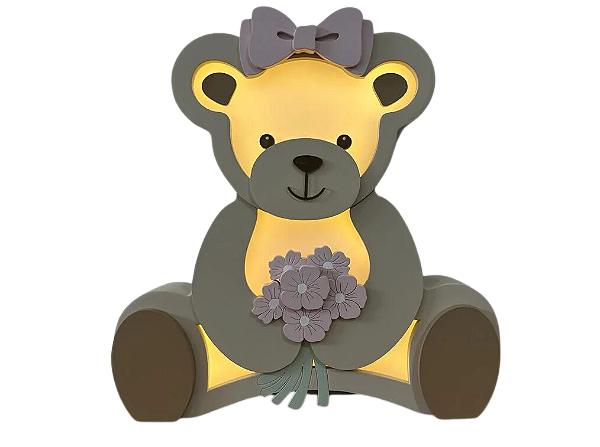 Luminária Ursa Com Buquê