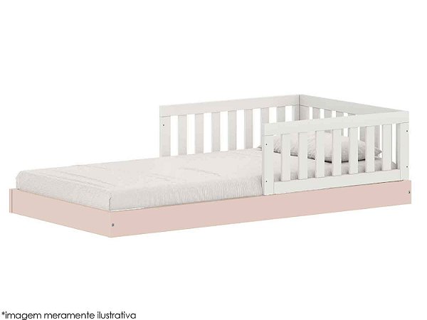 Cama Arcos Play - 3 Laterais - Rosa