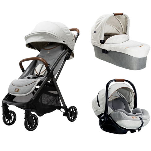 Combo Parcel - 3 em 1 - Carrinho + Bebê Conforto + Moisés - Cinza Oyster