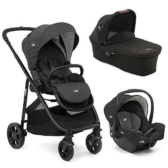 Combo  Versatrax - Carrinho + Bebê Conforto + Base Isofix + Moisés - Preto Pavement - Joie