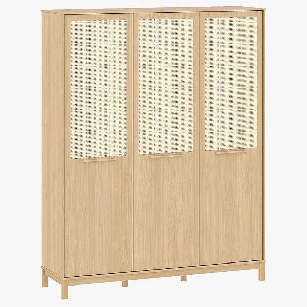 Armário Roupeiro Indy - 3 Portas  - Com Palha