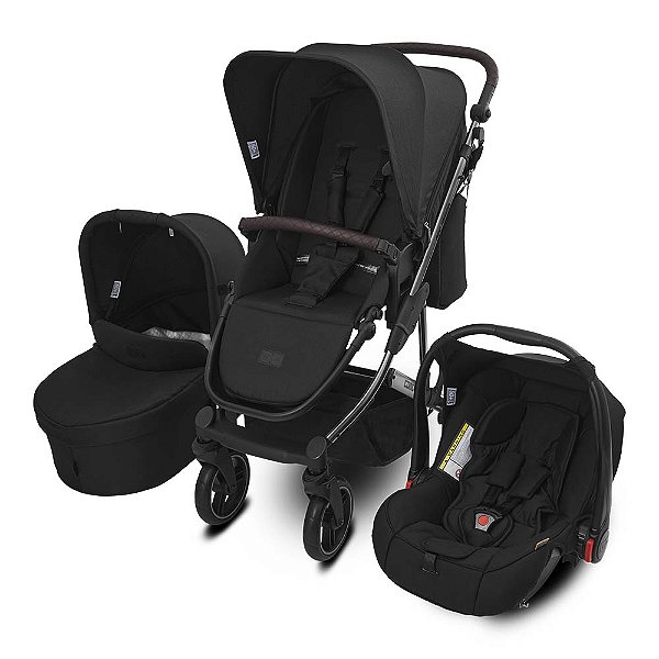 Carrinho  Como 4 Linha Diamond - Cor Dolphin - Com Moisés + Bebê Conforto + Adaptador + Bolsa - Abc Design